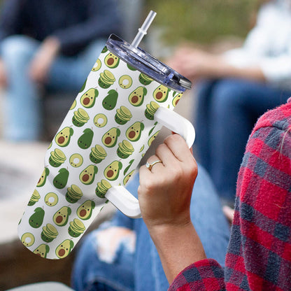 Cute Avocados - 40oz Tumbler with White Handle