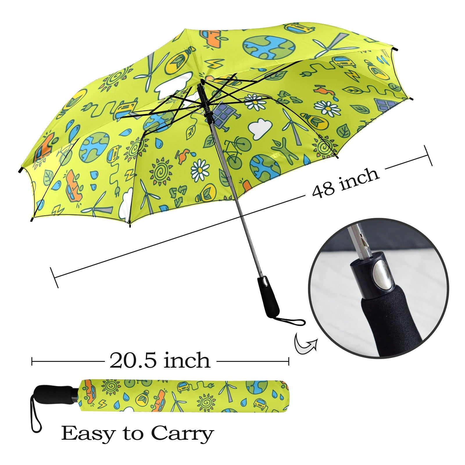 Go Green - Semi-Automatic Foldable Umbrella Semi-Automatic Foldable Umbrella