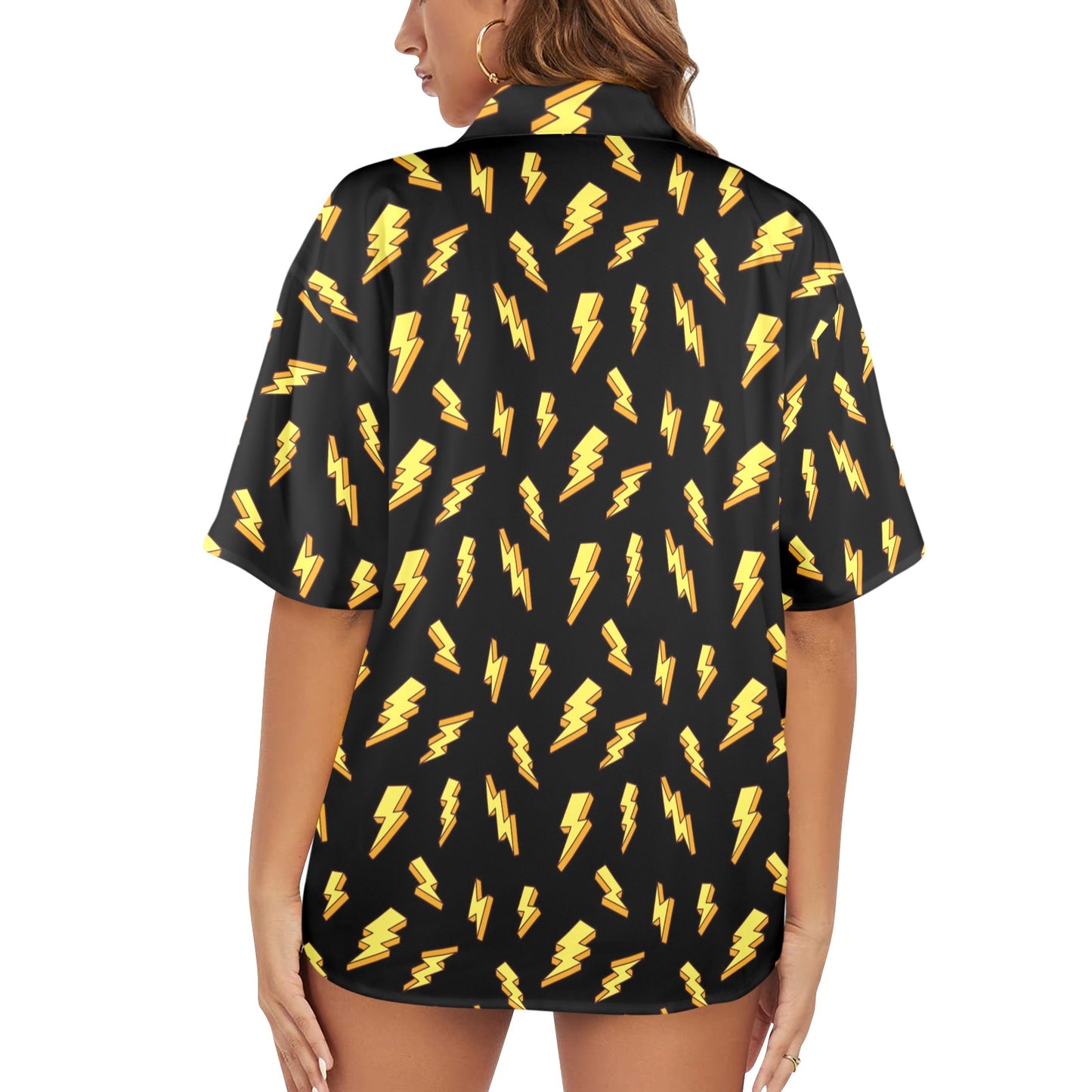 Lightning Bolts - Womens Hawaiian Shirt