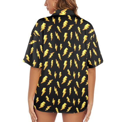 Lightning Bolts - Womens Hawaiian Shirt