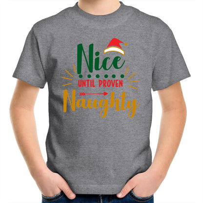 Nice Until Proven Naughty, Christmas - Kids Youth T-Shirt