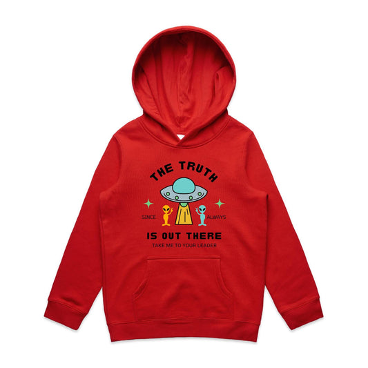 The Truth Is Out There, Alien UFO - Youth Supply Hood Red Kids Hoodie Sci Fi