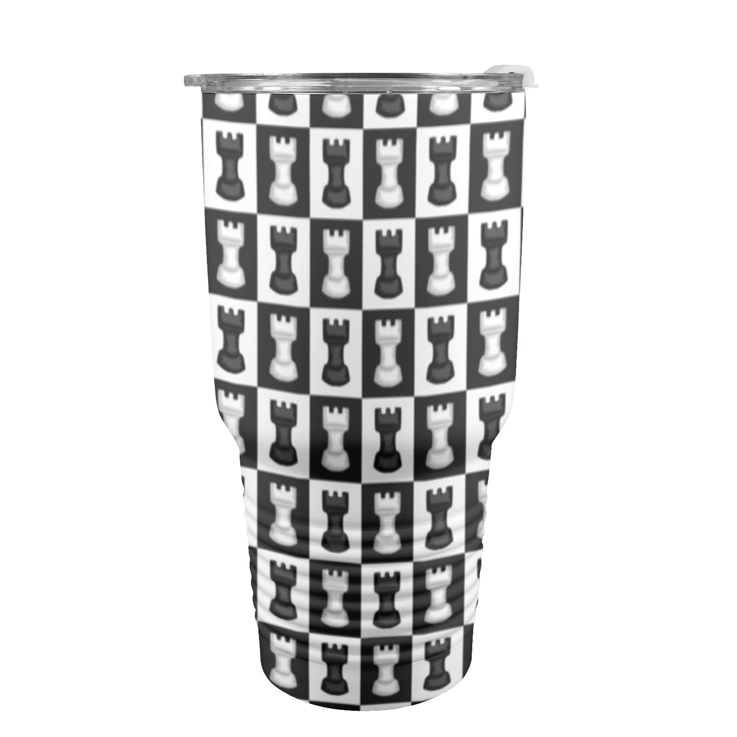 Chess Black And White - 30oz Insulated Stainless Steel Mobile Tumbler