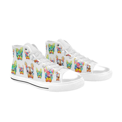 French Bulldog - Women's High Top Canvas Shoes