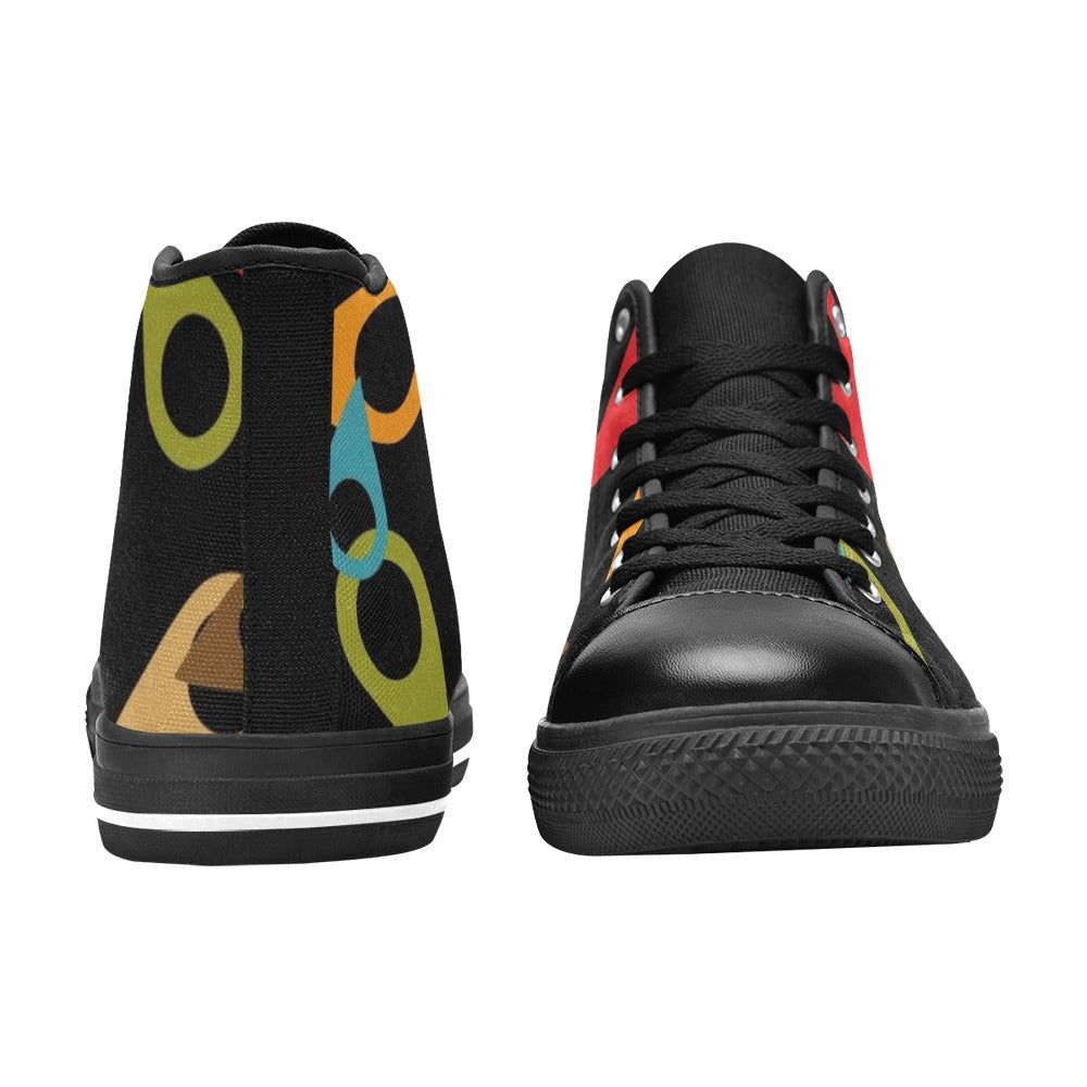 Where Am I - Men's High Top Canvas Shoes