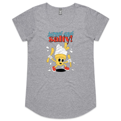 Sweet And Salty, Ice Cream And Fries - Womens Scoop Neck T-Shirt