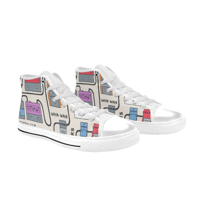 Guitar Pedals - Women's High Top Canvas Shoes