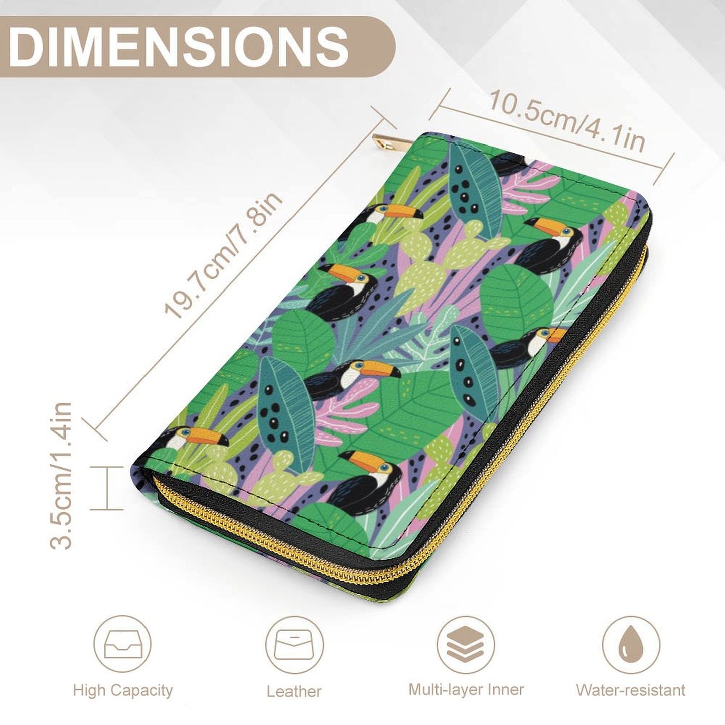 Jungle Toucans - Leather Wallet / Purse