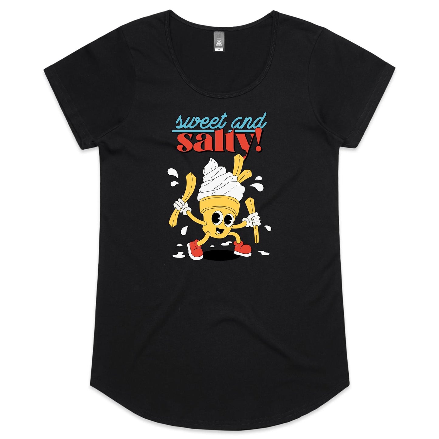 Sweet And Salty, Ice Cream And Fries - Womens Scoop Neck T-Shirt