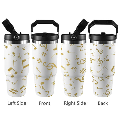 Gold Music Notes - 30oz Tumbler with Top Handle