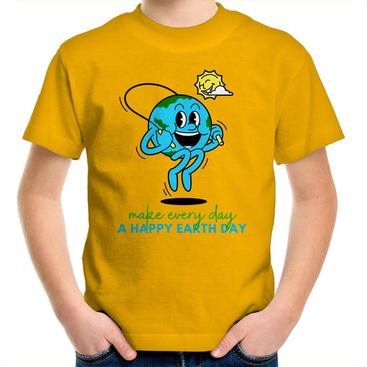 Make Every Day A Happy Earth Day - Kids Youth T-Shirt