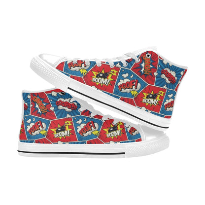 Comic Book Pop - Men's High Top Canvas Shoes