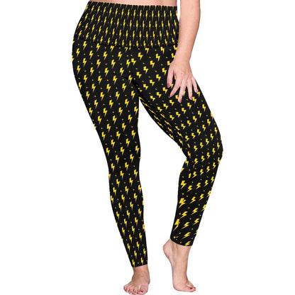 Yellow Lightning - Womens High Waist Leggings (Sizes 16-22)