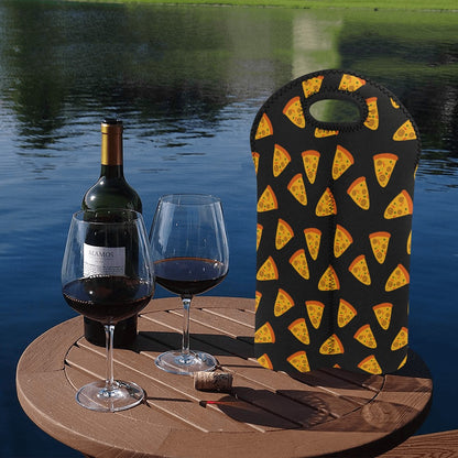 Pizzas - 2-Bottle Neoprene Wine Bag 2 Bottle Wine Bag Food Printed Offshore