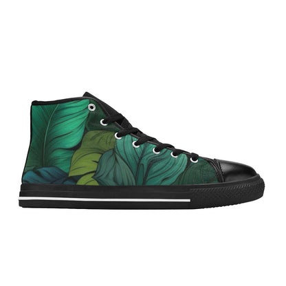 Tropical Leaves - Women's High Top Canvas Shoes