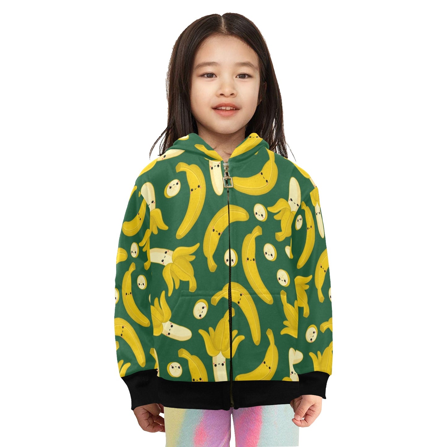 Happy Bananas - Junior Girls Zip Up Hoodie