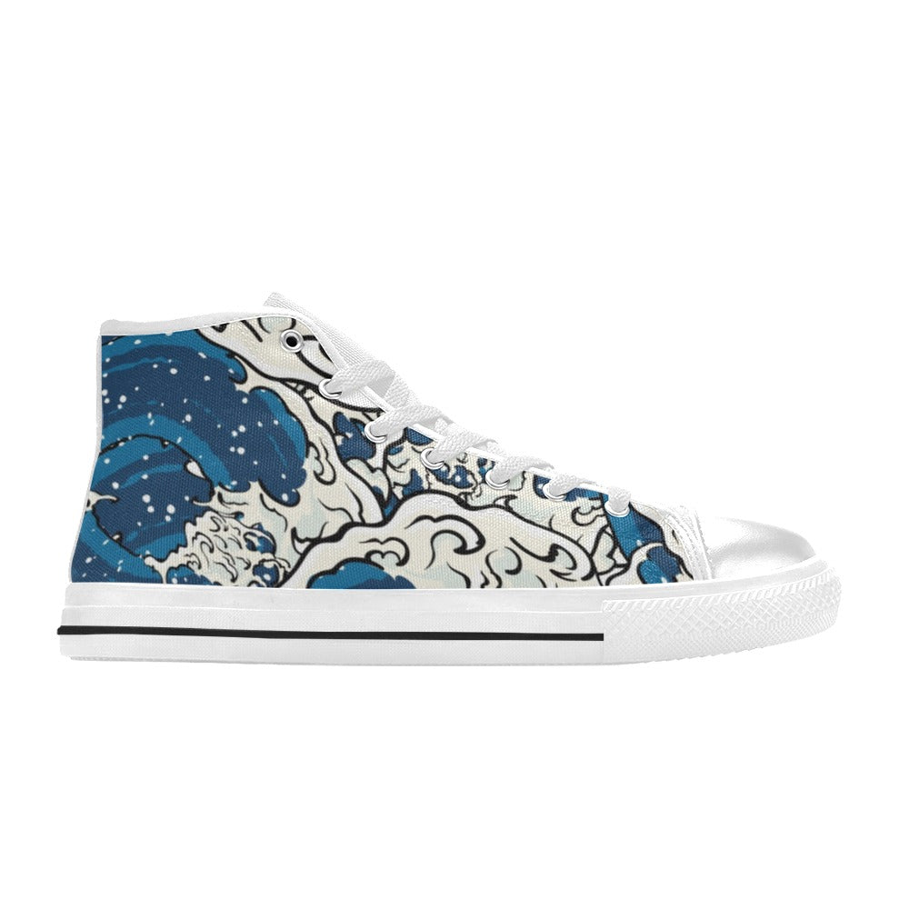 Waves - Men's High Top Canvas Shoes Mens Classic High Top Canvas Shoes Printed Offshore