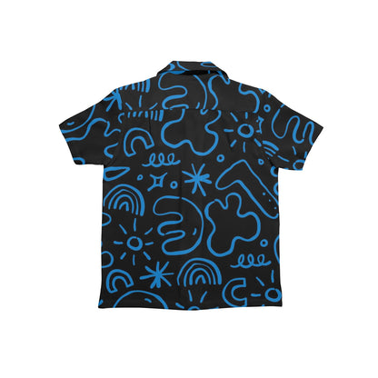 Blue Squiggle - Junior Boys Hawaiian Shirt