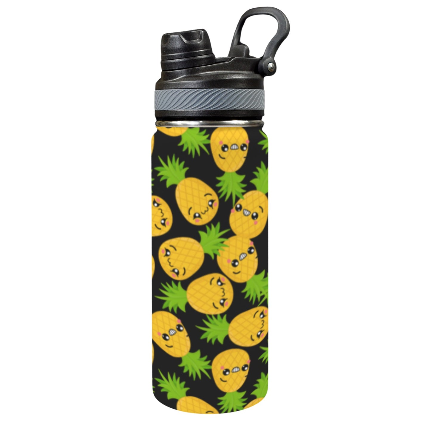 Cool Pineapples - Insulated Water Bottle with Dual-Use Lid (18oz) Insulated Water Bottle with Dual-Use Lid (18oz) Food Printed Offshore