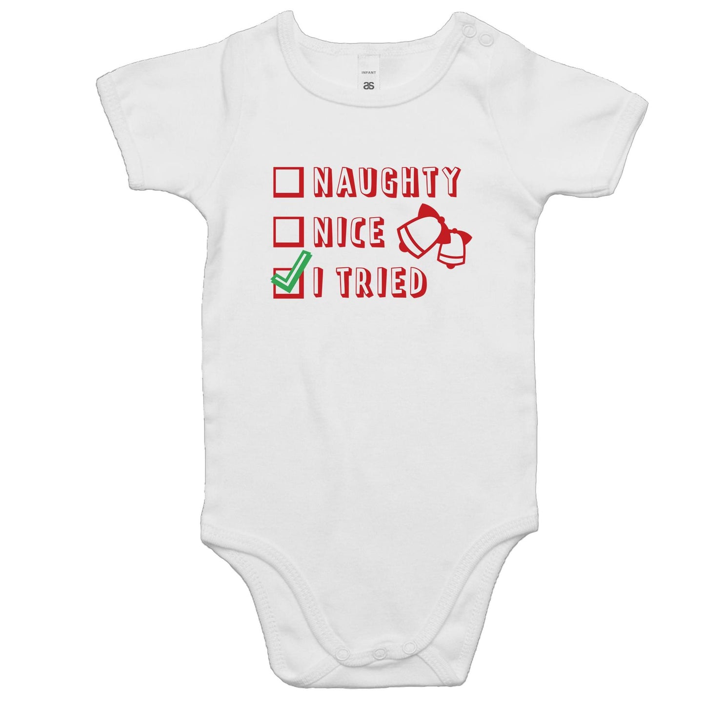 Santa's List, Naughty, Nice, I Tried - Baby Bodysuit