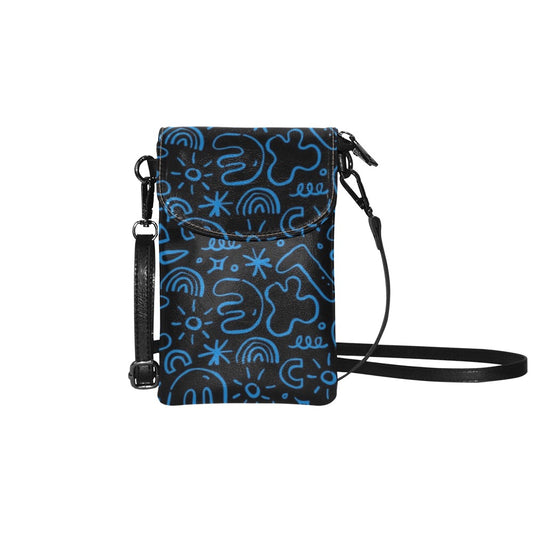 Blue Squiggle - Small Phone Purse /Bag