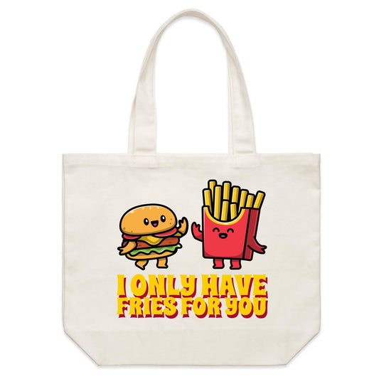 I Only Have Fries For You, Burger And Fries - Shoulder Canvas Tote Bag Default Title Shoulder Tote Bag