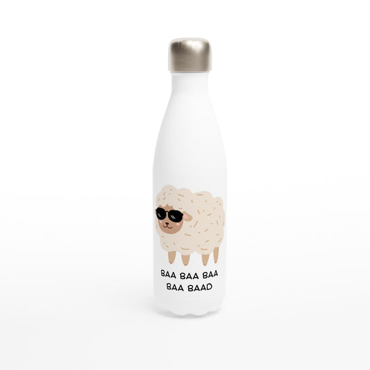 Baa Baa Baa Baa Baad - White 17oz Stainless Steel Water Bottle Default Title White Water Bottle animal Globally Fulfilled