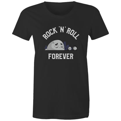 Rock 'N' Roll Forever - Womens T-shirt Black Womens T-shirt Music