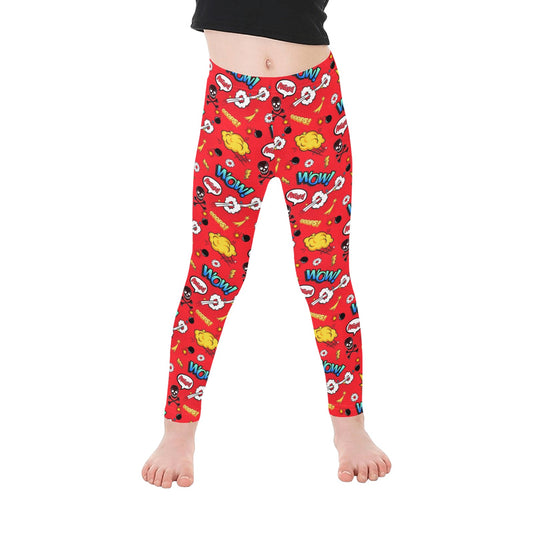 Comic Book Red - Kid's Ankle Length Leggings