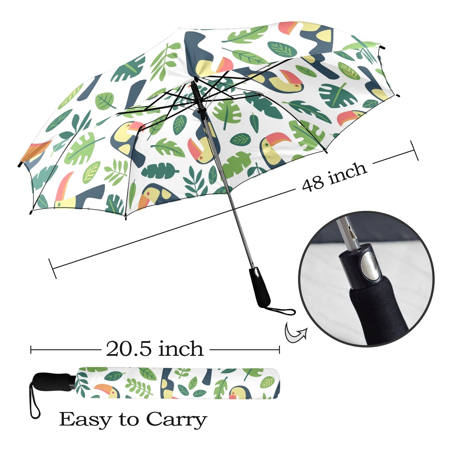 Toucans - Semi-Automatic Foldable Umbrella Semi-Automatic Foldable Umbrella Printed Offshore