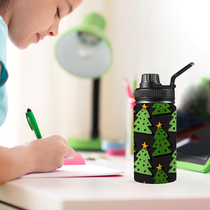 Christmas Trees - Kids Water Bottle with Chug Lid (12 oz)