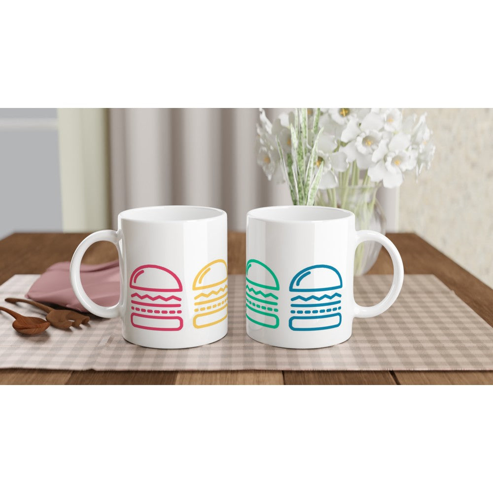 Burger Burger Burger - White 11oz Ceramic Mug Default Title White 11oz Mug food Globally Fulfilled