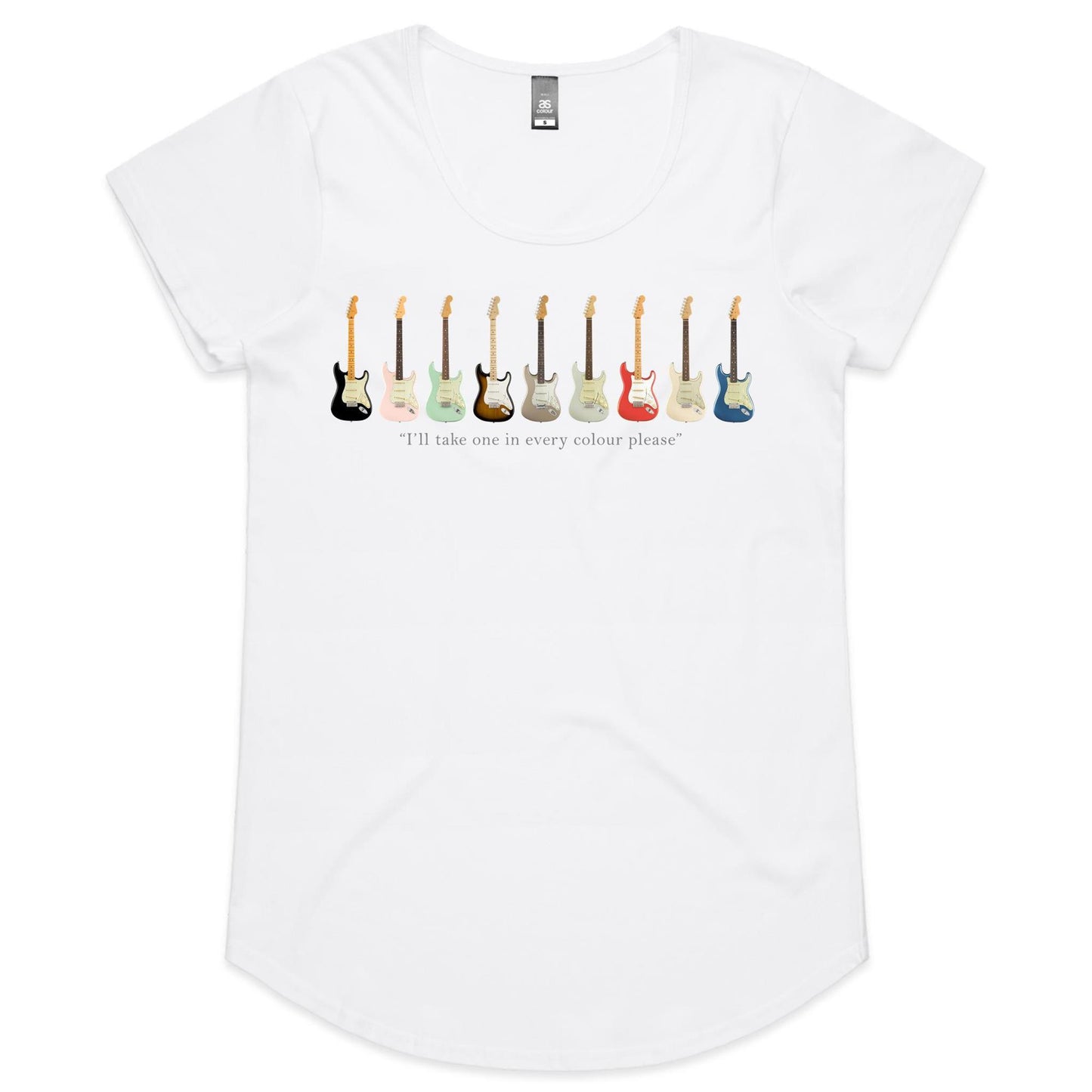 Guitars In Every Colour - Womens Scoop Neck T-Shirt