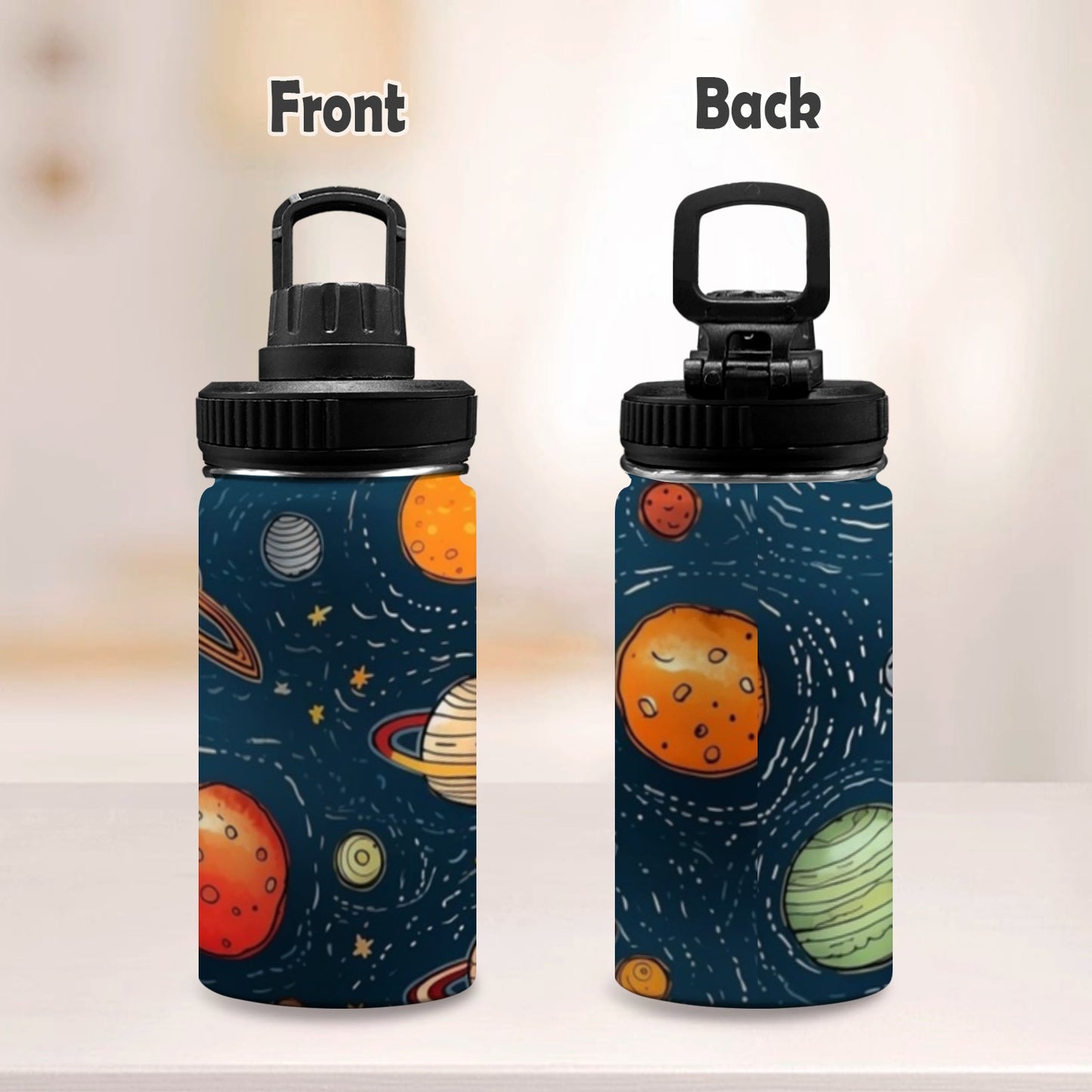 Galaxy - Kids Water Bottle with Chug Lid (12 oz) Kids Water Bottle with Chug Lid Printed Offshore Space