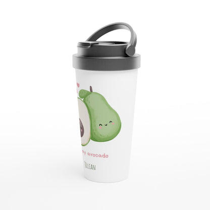 Be My Avocado - White 15oz Stainless Steel Travel Mug Travel Mug Globally Fulfilled