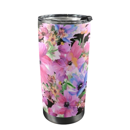 Bright Pink Floral - 20oz Travel Mug / Tumbler