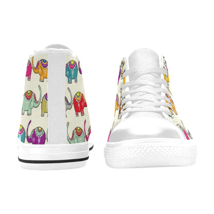 Elephants - Women's High Top Canvas Shoes