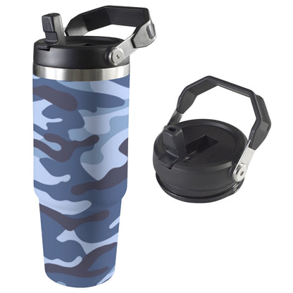 Blue Camouflage - 30oz Tumbler with Top Handle