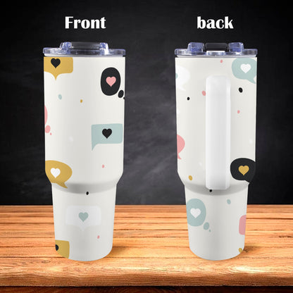 Love Message - 40oz Tumbler with White Handle