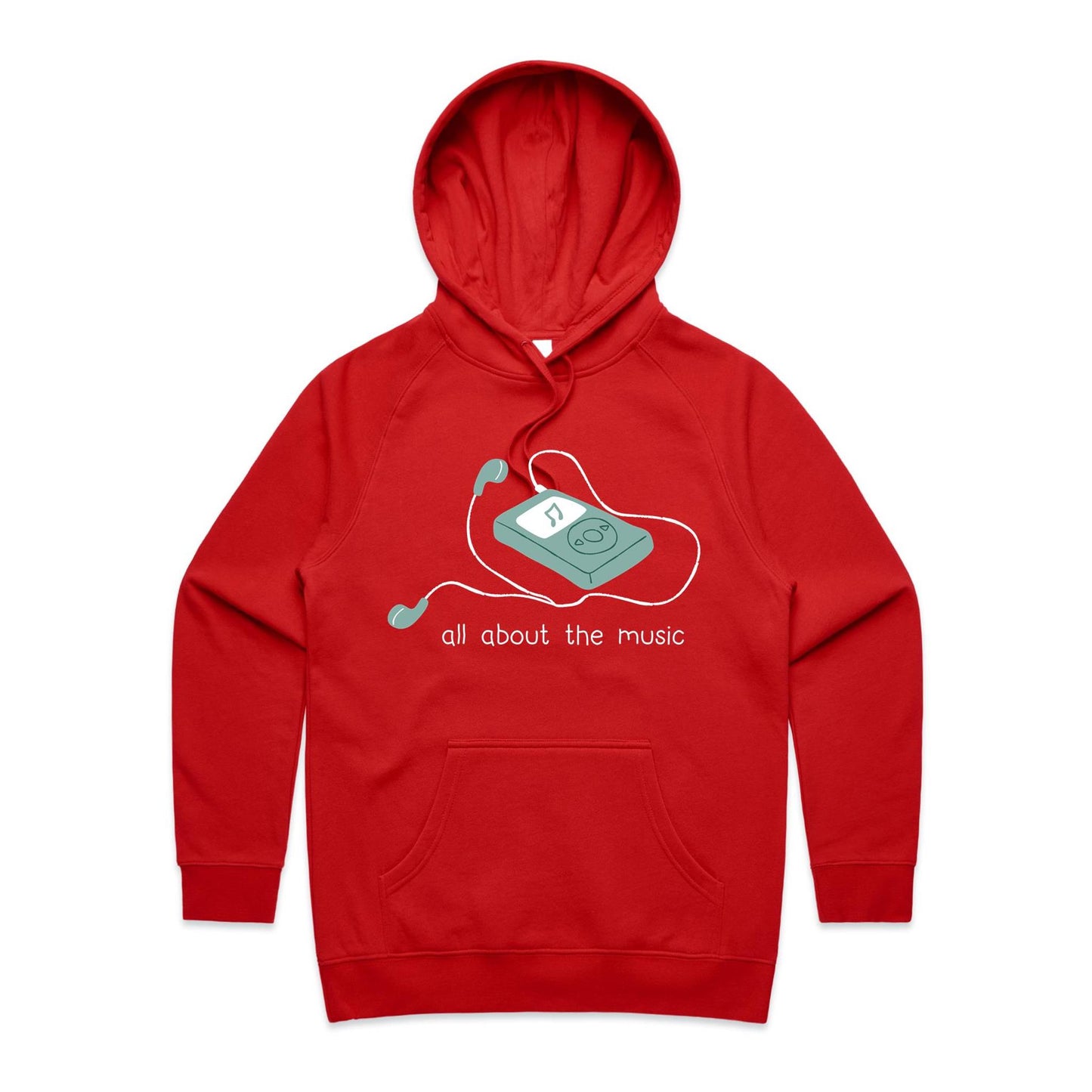 All About The Music, Music Player - Women's Supply Hood Red Womens Supply Hoodie music retro tech