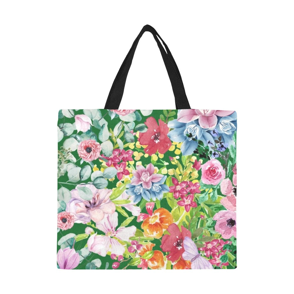 Bright Floral - Full Print Canvas Tote Bag Full Print Canvas Tote Bag