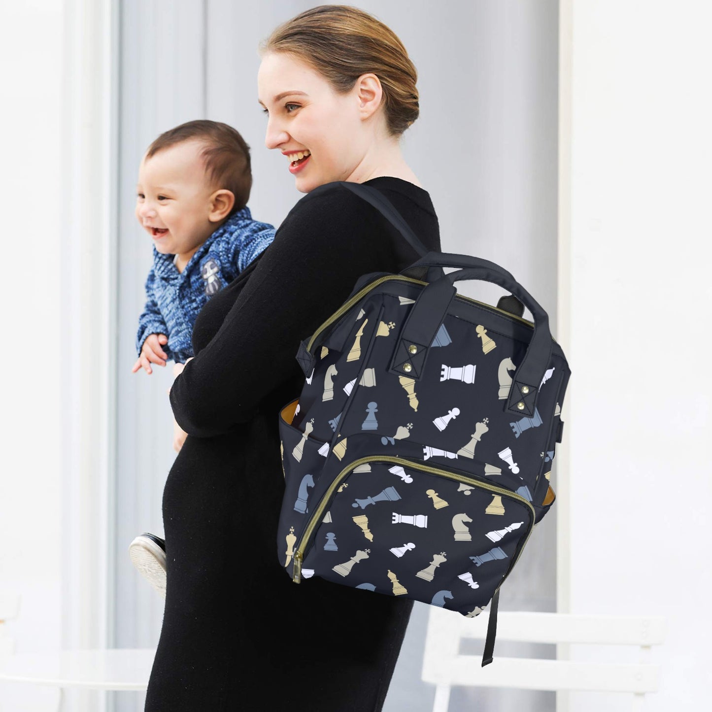 Chess Pattern - Multifunction Backpack