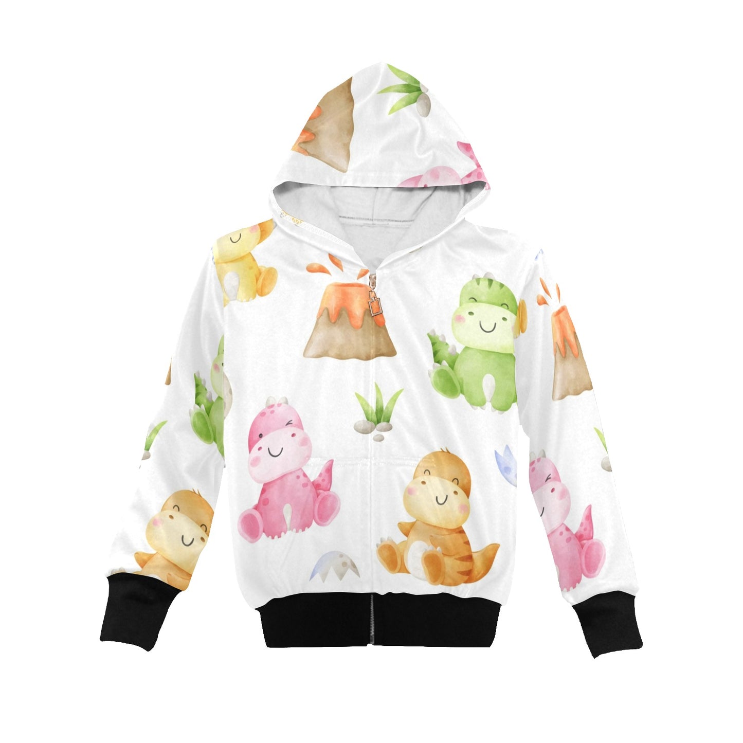 Hatching Dinosaurs - Junior Girls Zip Up Hoodie