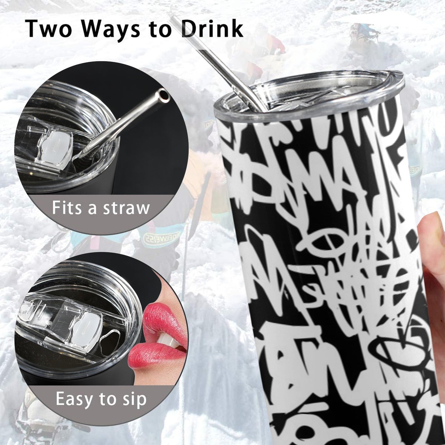 Graffiti - 20oz Tall Skinny Tumbler with Lid and Straw