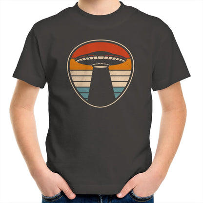 UFO, Retro Stripes - Kids Youth T-Shirt