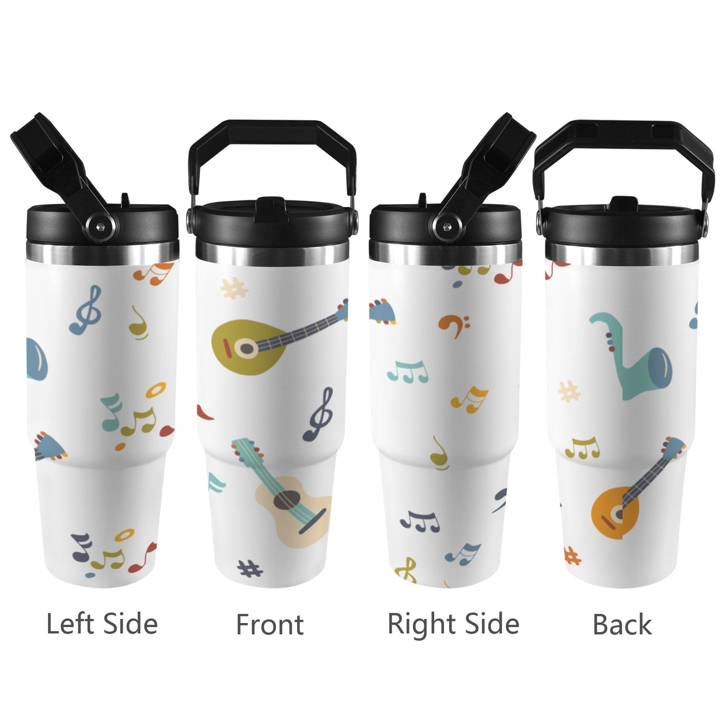 Music Time - 30oz Tumbler with Top Handle 30oz Tumbler with Top Handle Music Printed Offshore