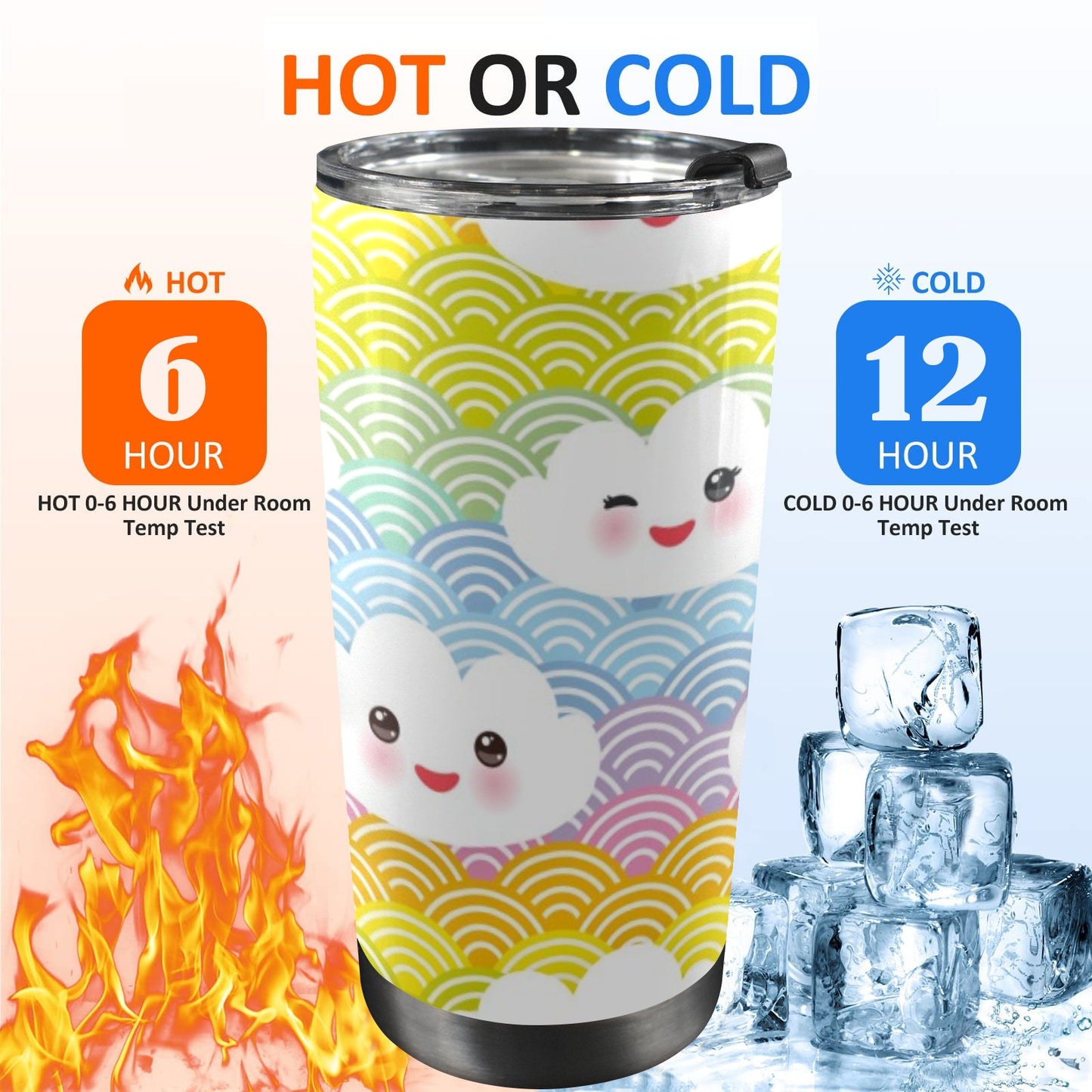 Cute Clouds - 20oz Travel Mug / Tumbler