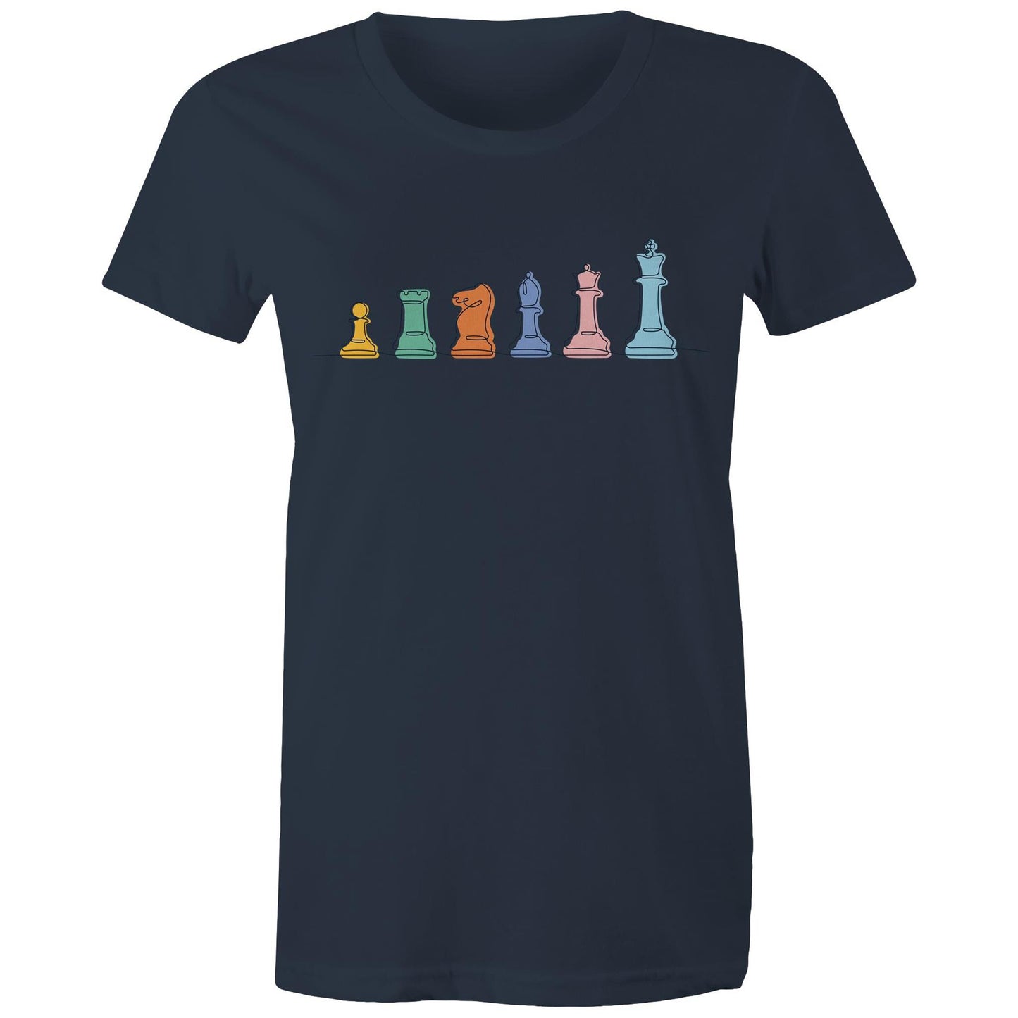 Chess - Womens T-shirt Navy Womens T-shirt Chess Games