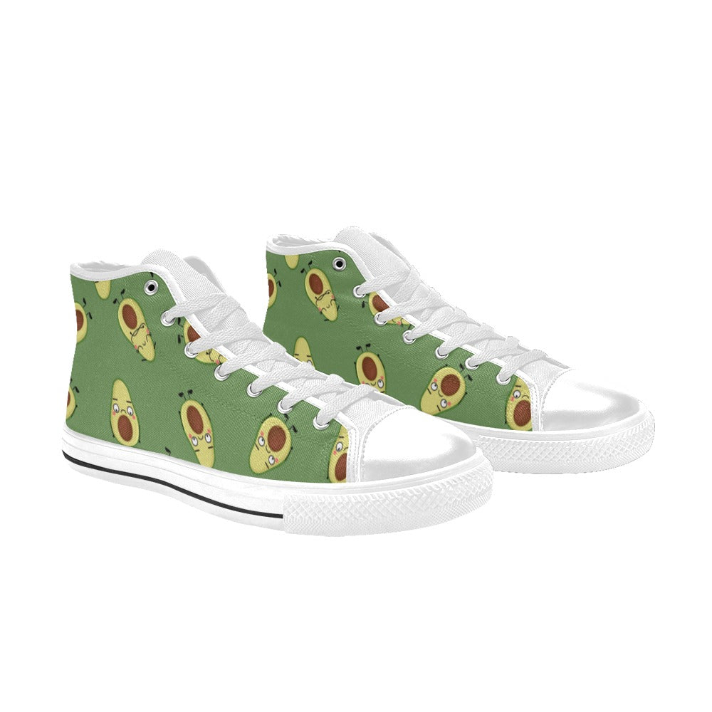 Avocado Characters - Women's High Top Canvas Shoes