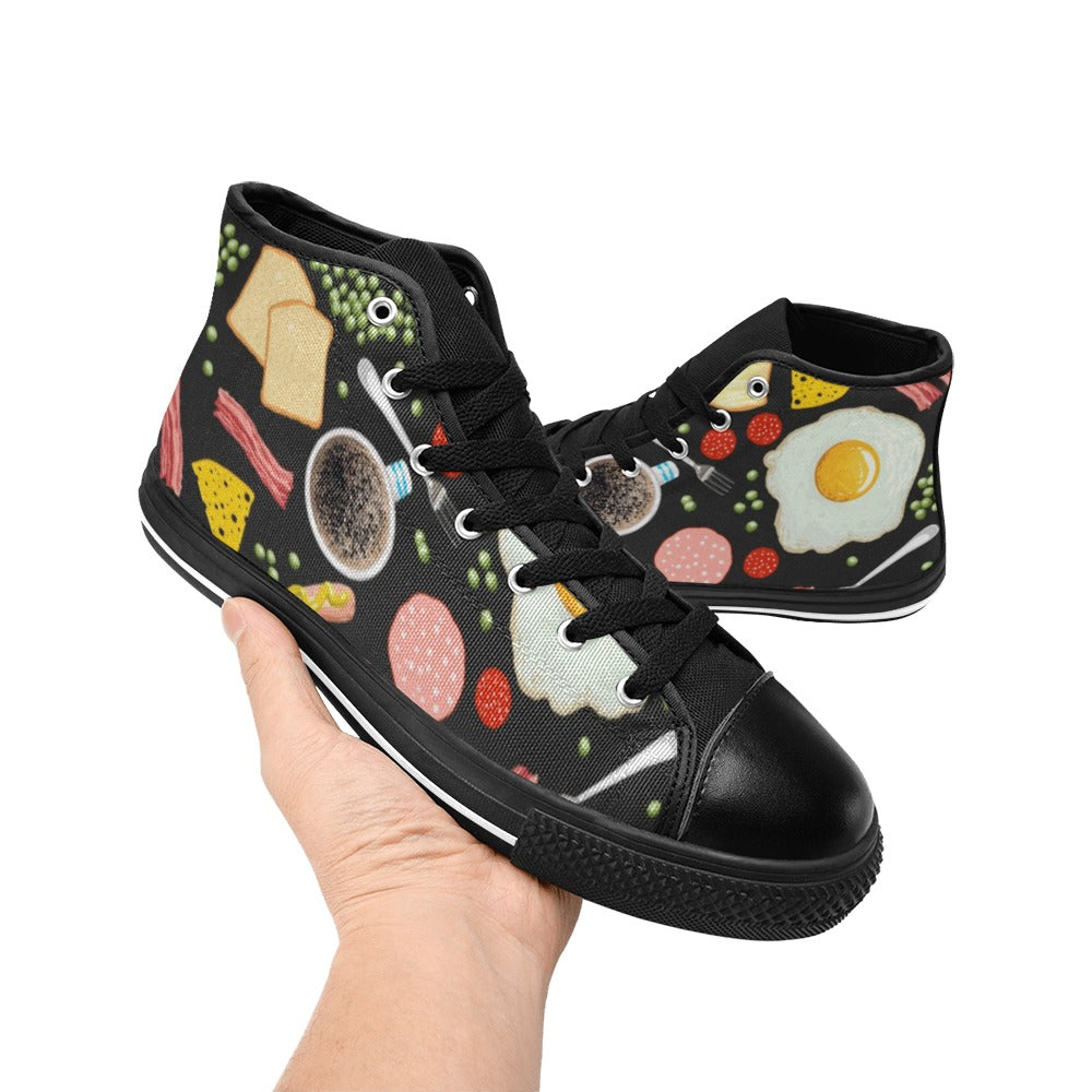 Breakfast Food - Women's High Top Canvas Shoes